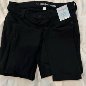 Cat & Jack Mid-Rise Soft Knit Jeggings Black Girls Size XL (14/16)